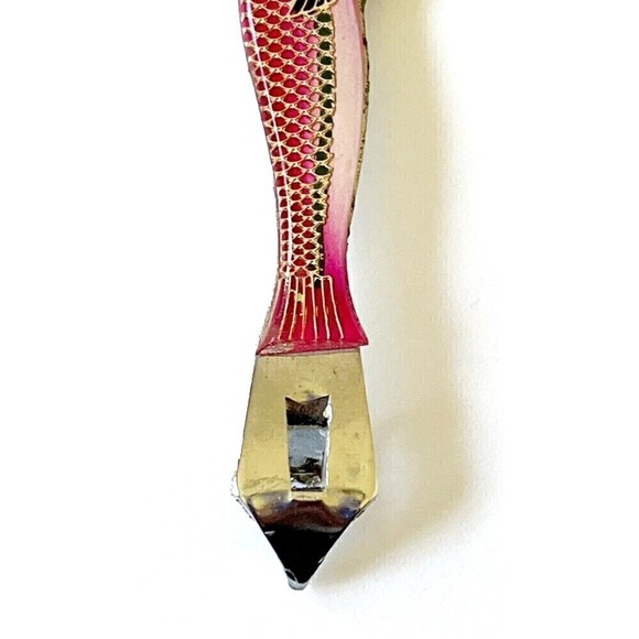 Vintage Bottle Opener Rainbow Trout Fish Red Metal Barware Japan Handheld - Picture 4 of 9